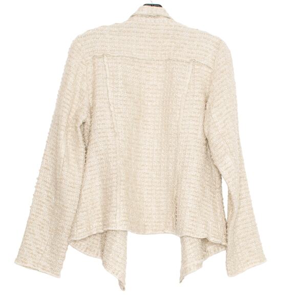 Cabi Womens Cardigan Sweater Jacket Chenille Tweed Open Front Cream Small FD - Picture 2 of 6